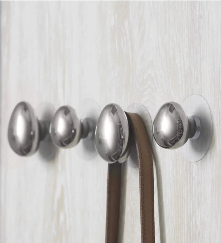 Sculptural Chrome Coat Hooks for Wall 3