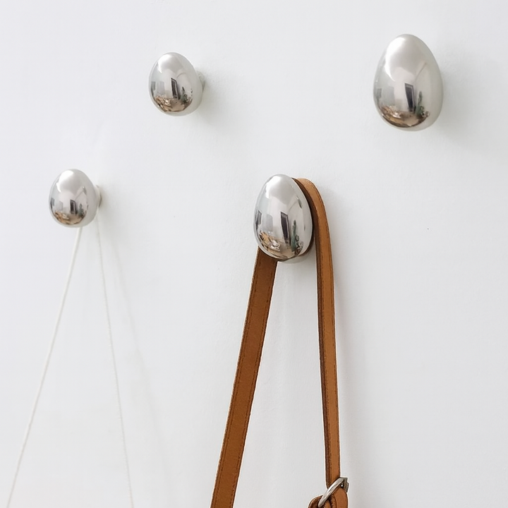 Sculptural Chrome Coat Hooks for Wall 4