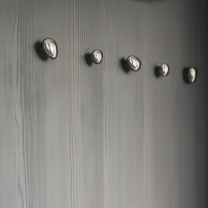 Sculptural Chrome Coat Hooks for Wall 7