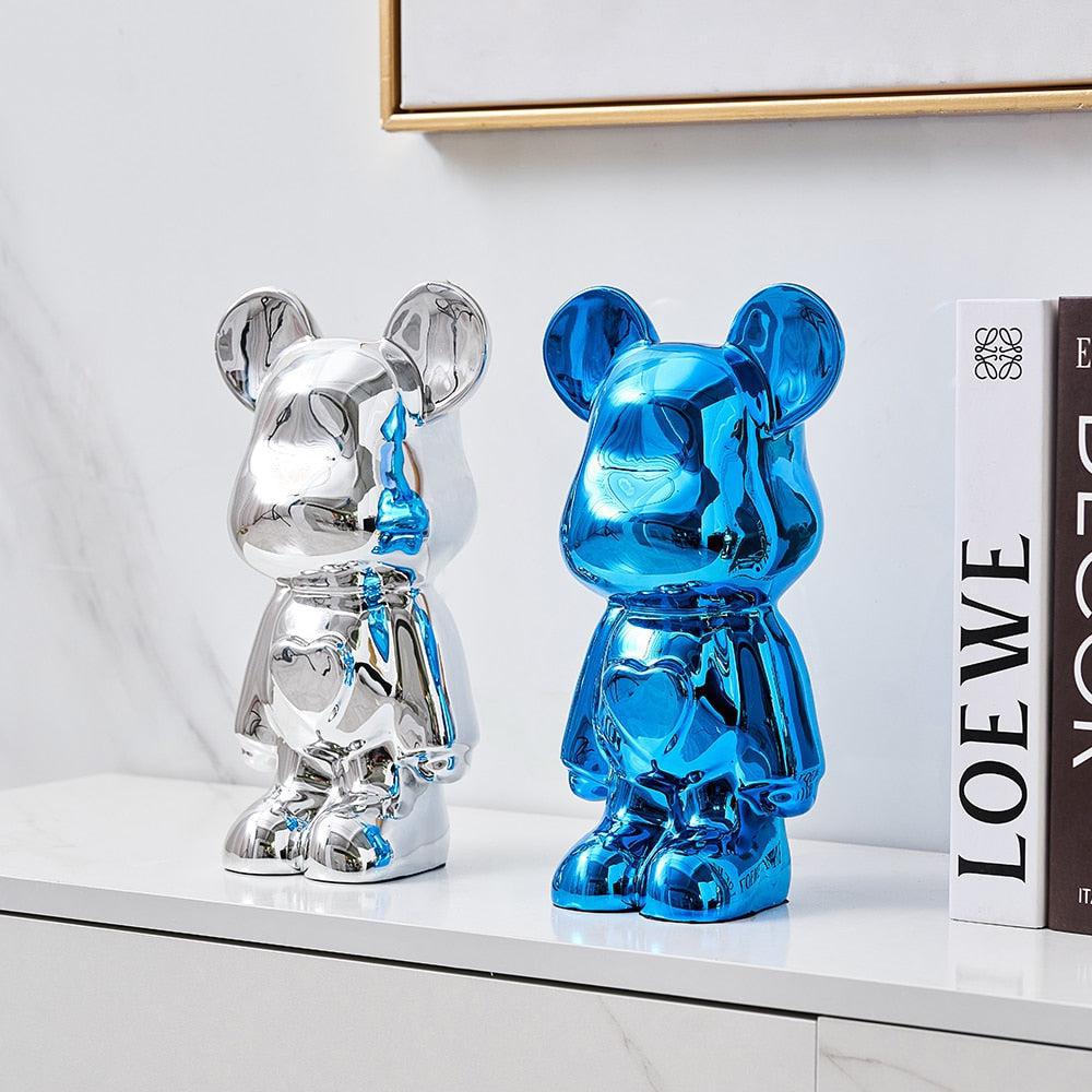 Sculptural Metallic Bear Figurine 1