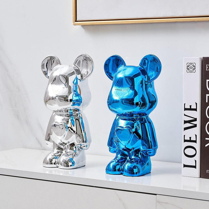 Sculptural Metallic Bear Figurine 1