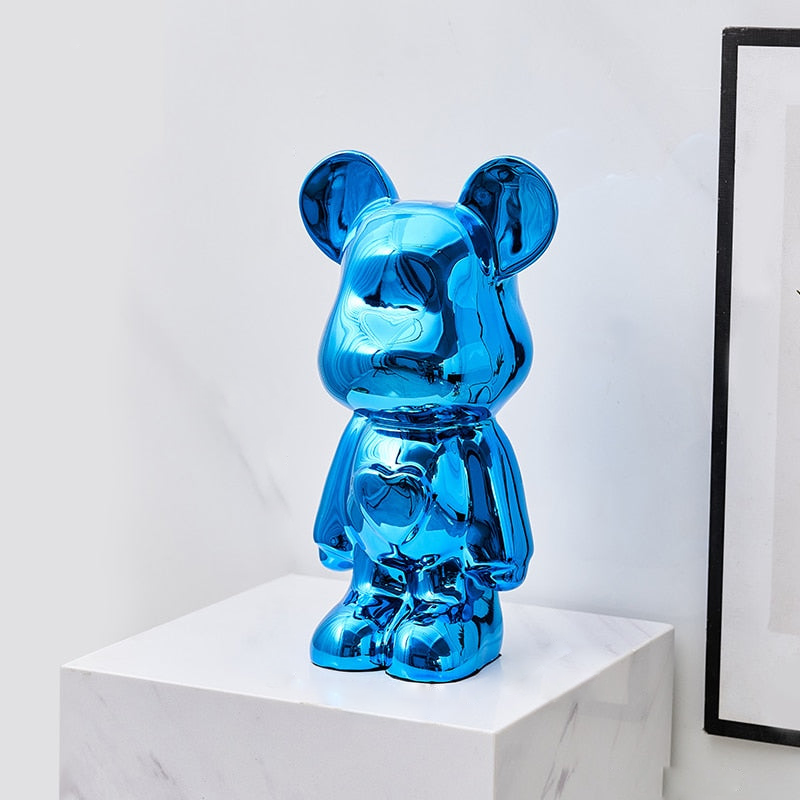 Sculptural Metallic Bear Figurine 10