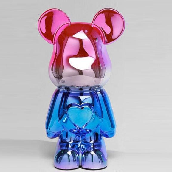 Sculptural Metallic Bear Figurine 12