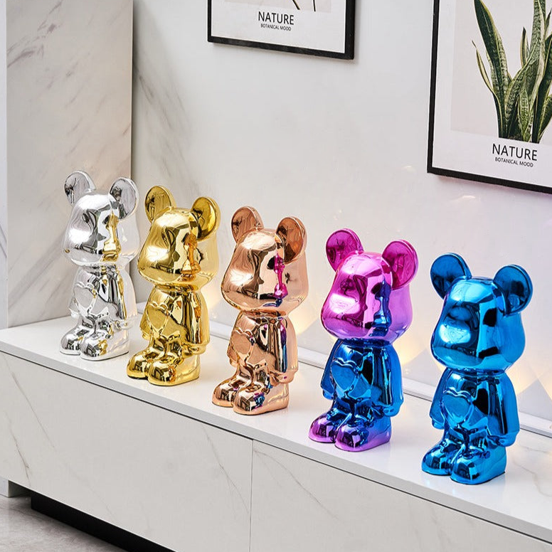 Sculptural Metallic Bear Figurine 5