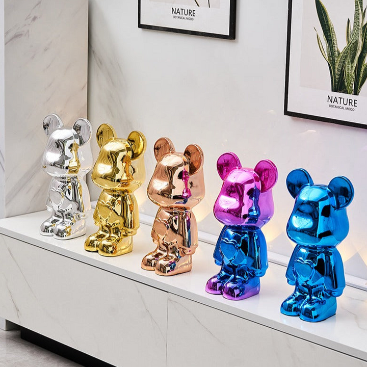 Sculptural Metallic Bear Figurine 5