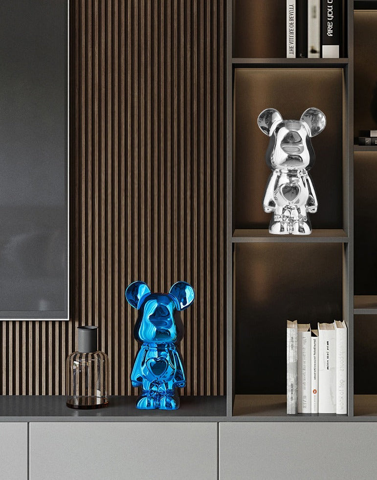 Sculptural Metallic Bear Figurine 6