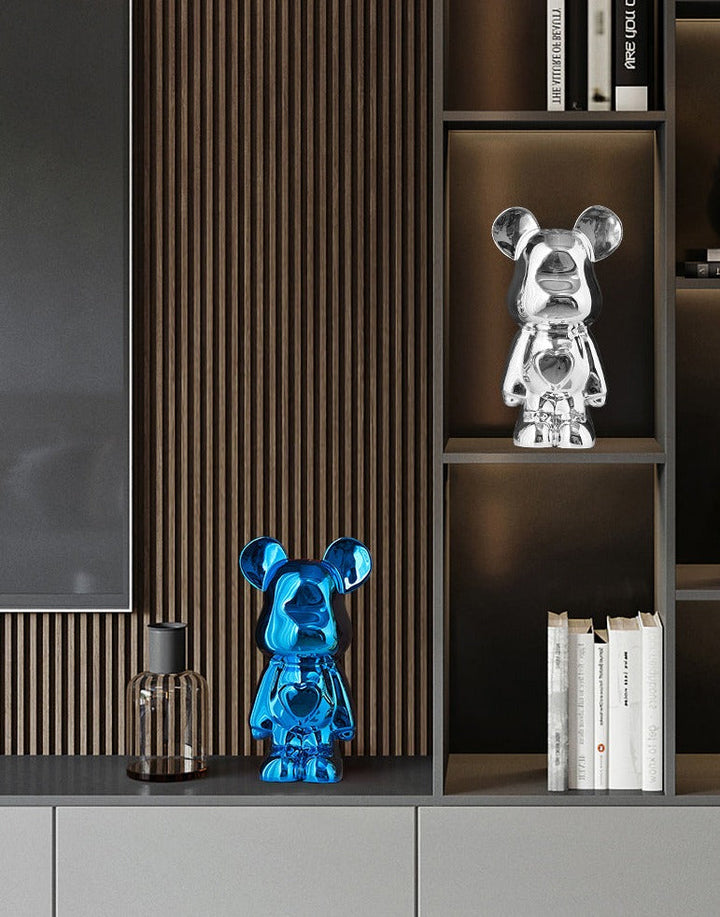 Sculptural Metallic Bear Figurine 6