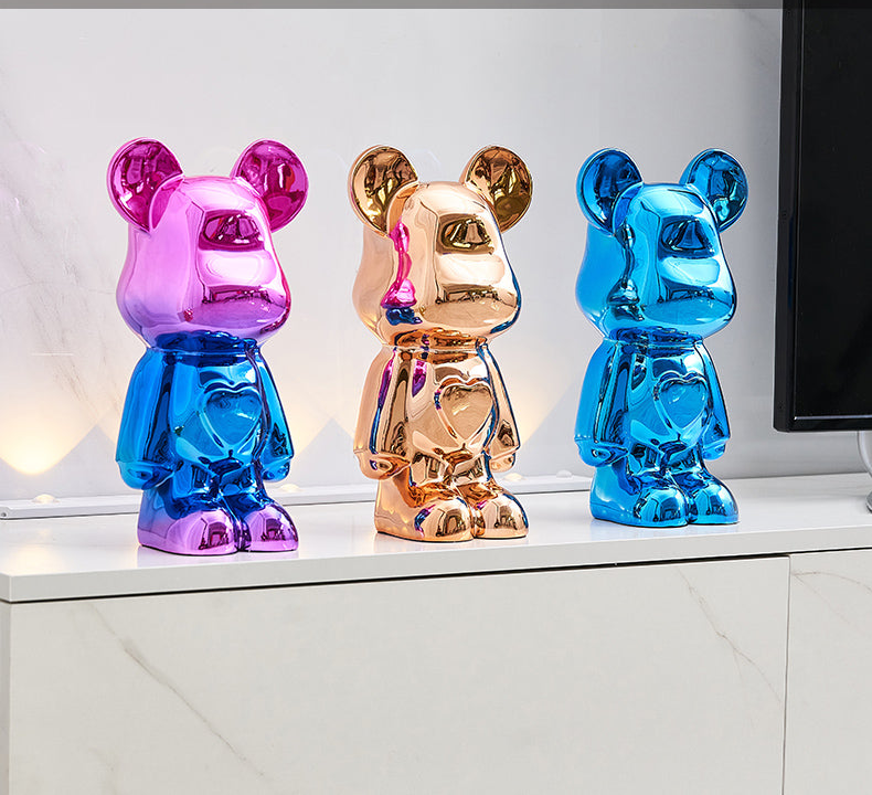Sculptural Metallic Bear Figurine 7