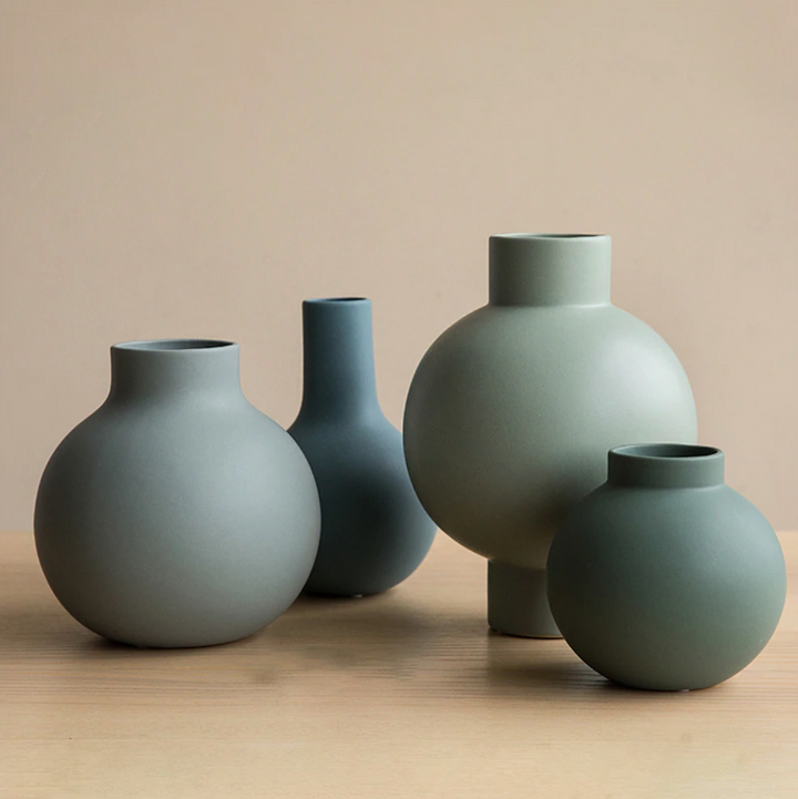 Serene Ceramic Vase Set 6
