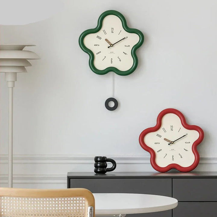 Serene Floral Wall Clock Decor 1