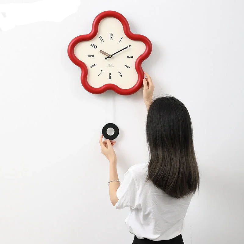 Serene Floral Wall Clock Decor 4