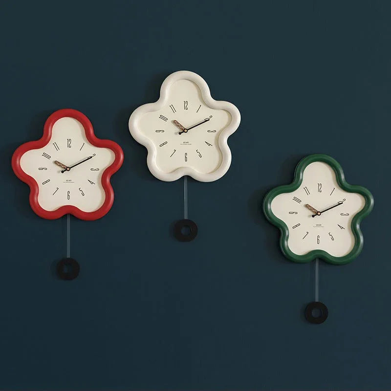 Serene Floral Wall Clock Decor 5