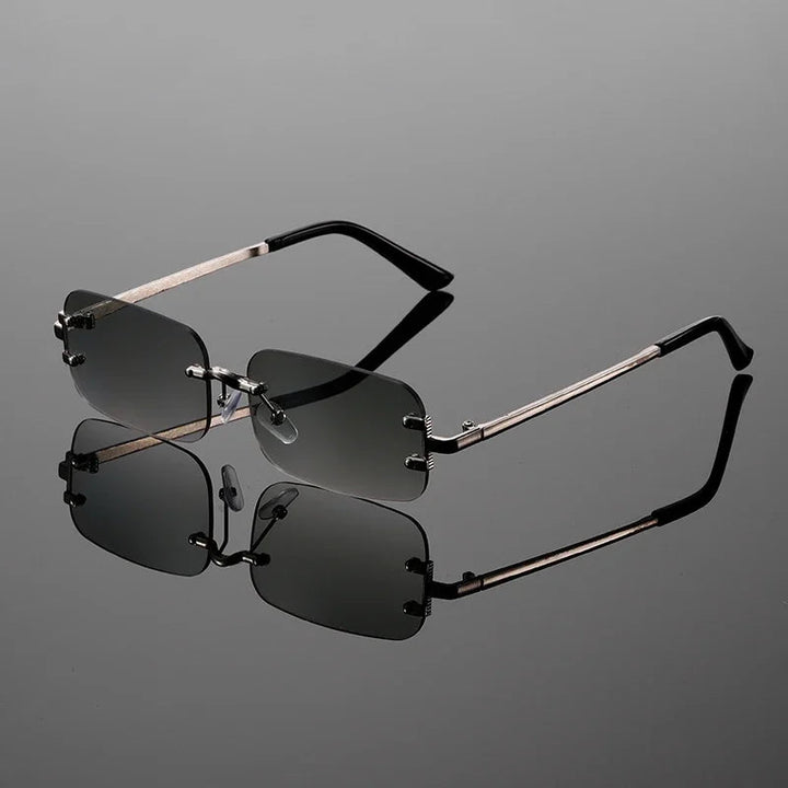 Sleek Metal Rimless Sunglasses 0