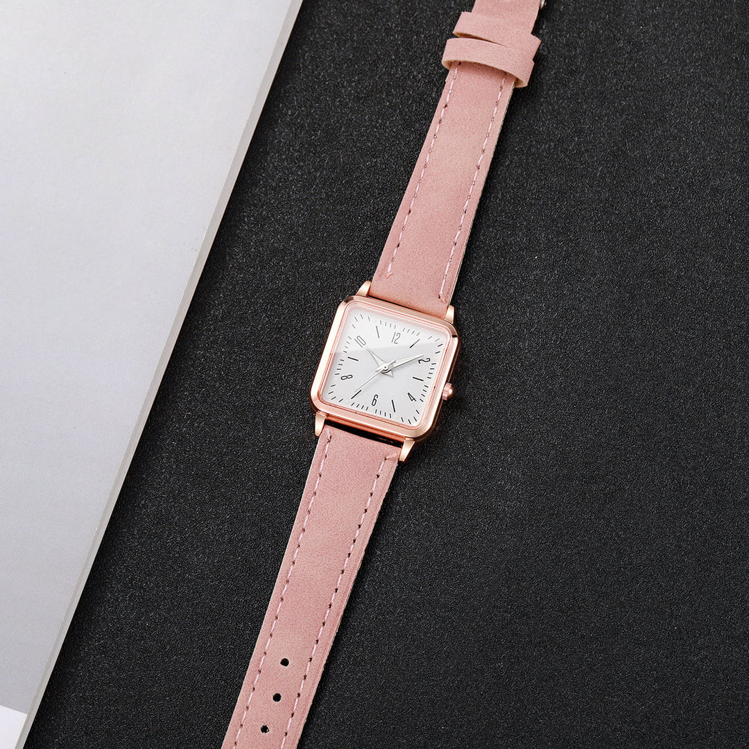 Timeless Leather Square Wristwatch 2