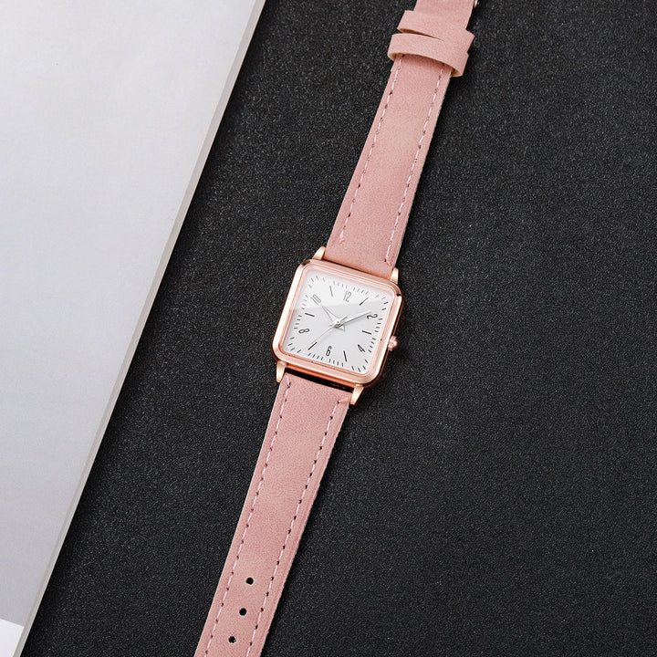 Timeless Leather Square Wristwatch 2
