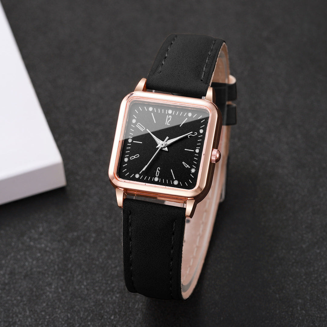 Timeless Leather Square Wristwatch 5