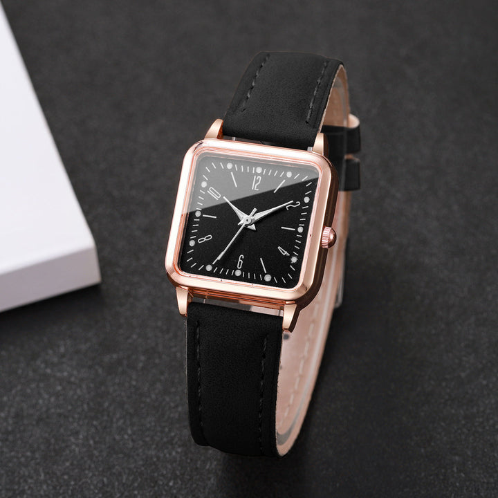 Timeless Leather Square Wristwatch 5