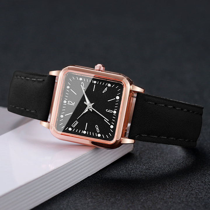 Timeless Leather Square Wristwatch 6
