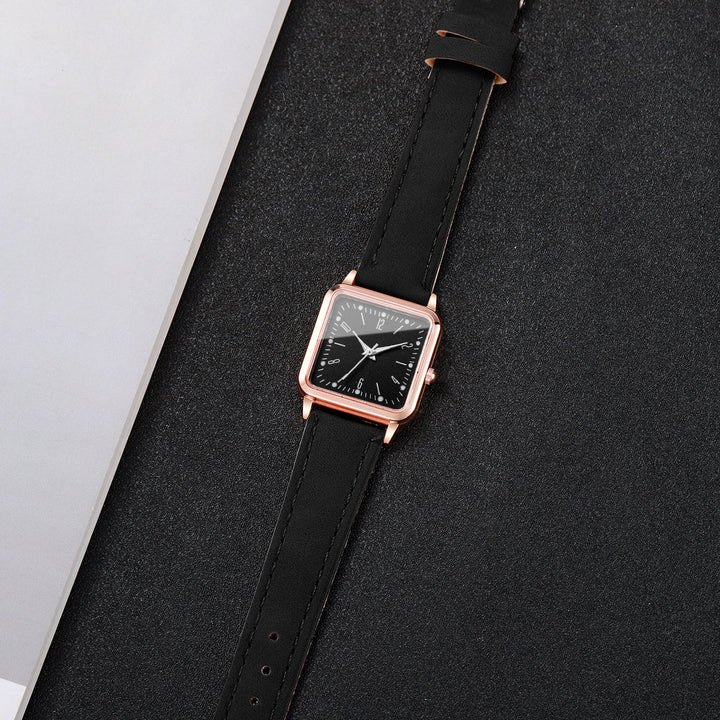 Timeless Leather Square Wristwatch 7