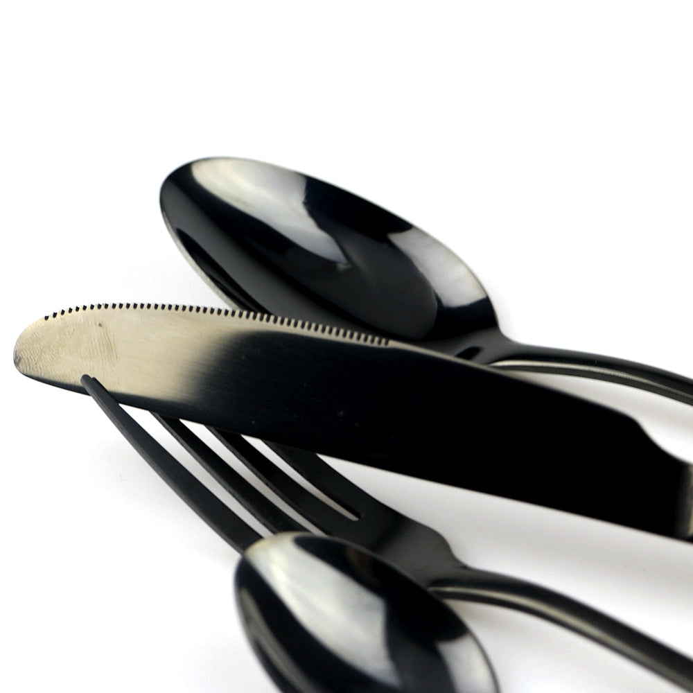 Timeless Obsidian Silverware Set 4