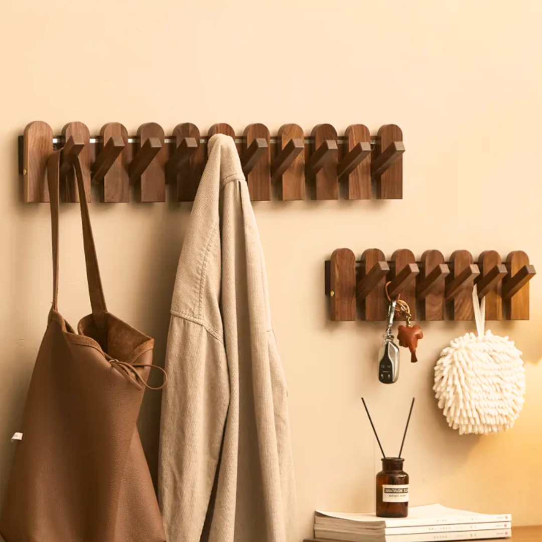 Timeless Wooden Hook Rack 1