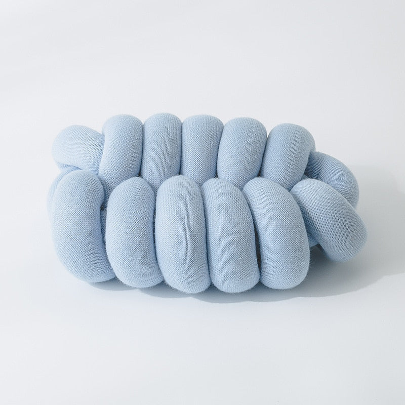Vibrant Knitted Knot Pillow 0