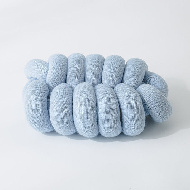 Vibrant Knitted Knot Pillow 0