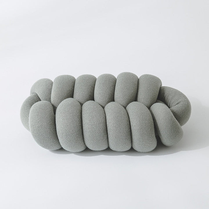 Vibrant Knitted Knot Pillow 7