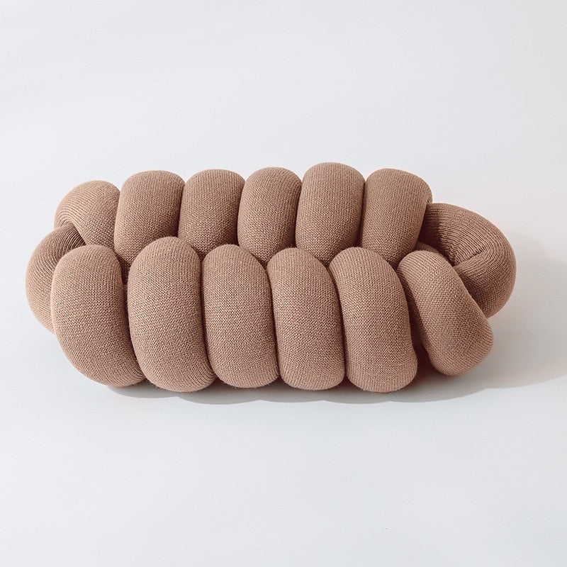Vibrant Knitted Knot Pillow 8