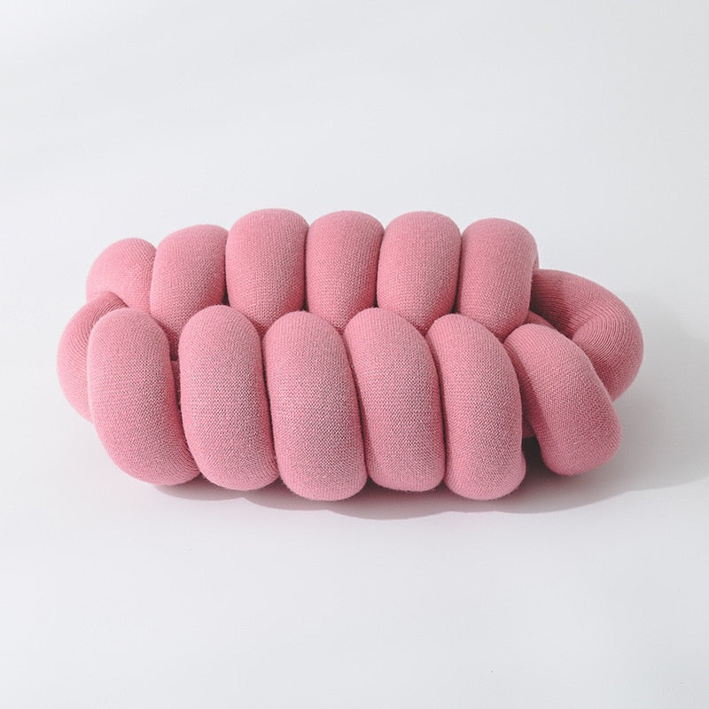 Vibrant Knitted Knot Pillow 9