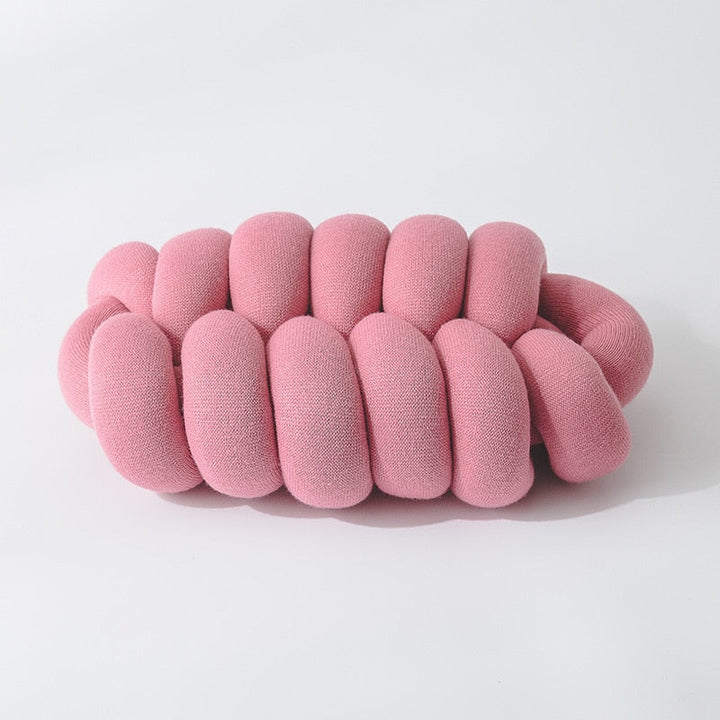 Vibrant Knitted Knot Pillow 9