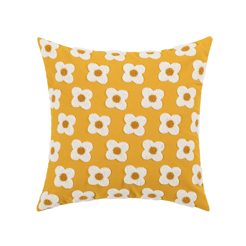 Whimsical Cotton Daisy Pillow Cover 13