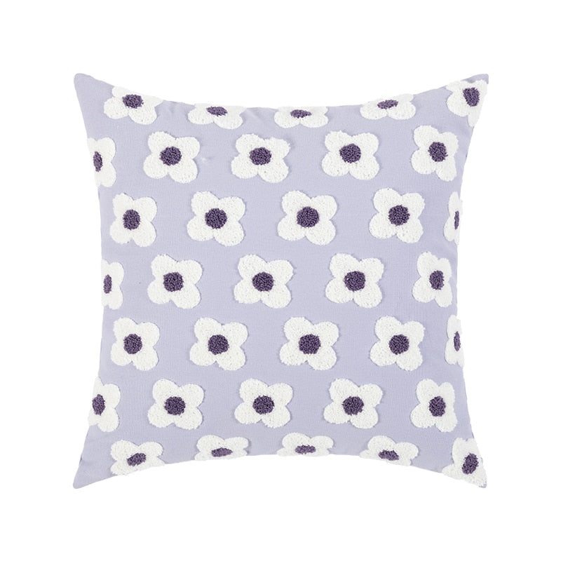 Whimsical Cotton Daisy Pillow Cover 17