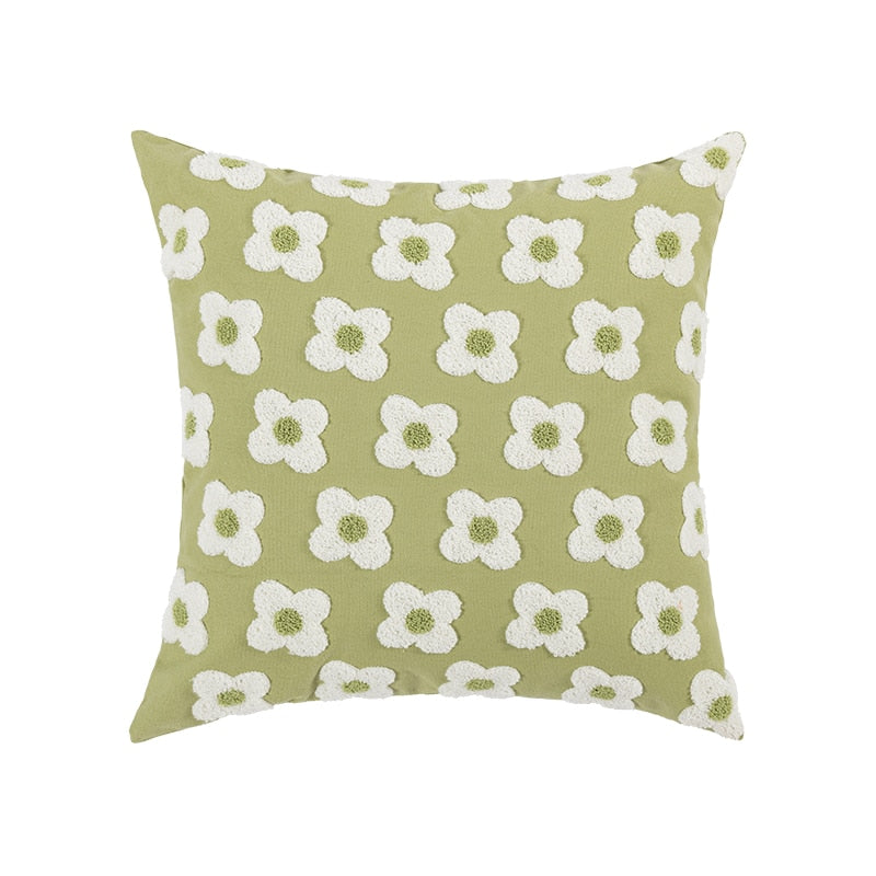 Whimsical Cotton Daisy Pillow Cover 18