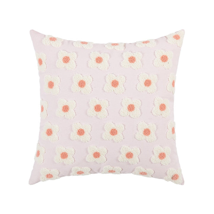 Whimsical Cotton Daisy Pillow Cover 9